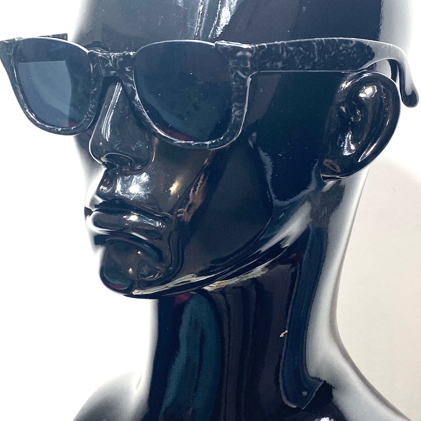 Junior Gaultier 56-7062 square modernist black/grey speckled sunglasses, Japan 1980s NOS