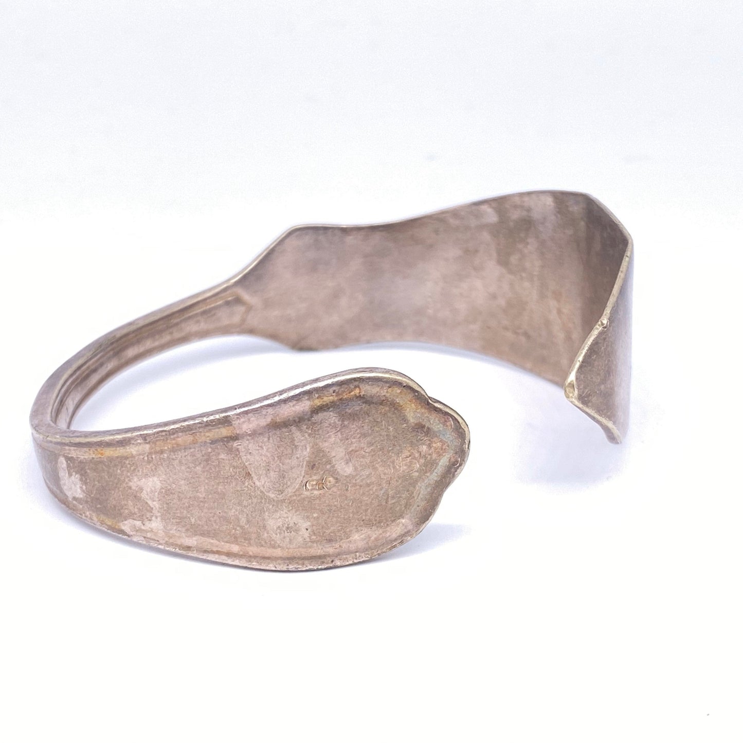 Antique 925 cutlery bangle bracelet made bending a fish knife