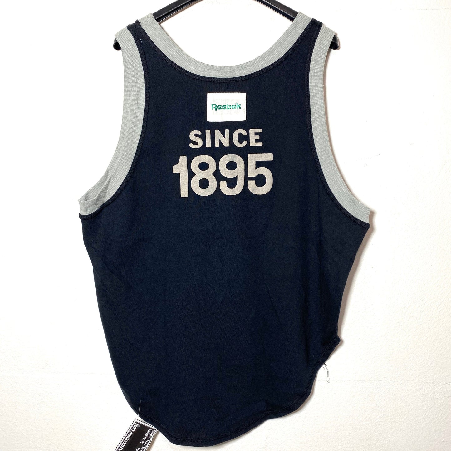 Reebok since 1895 black jogging tank top with ribbed profiles, 1980s NOS