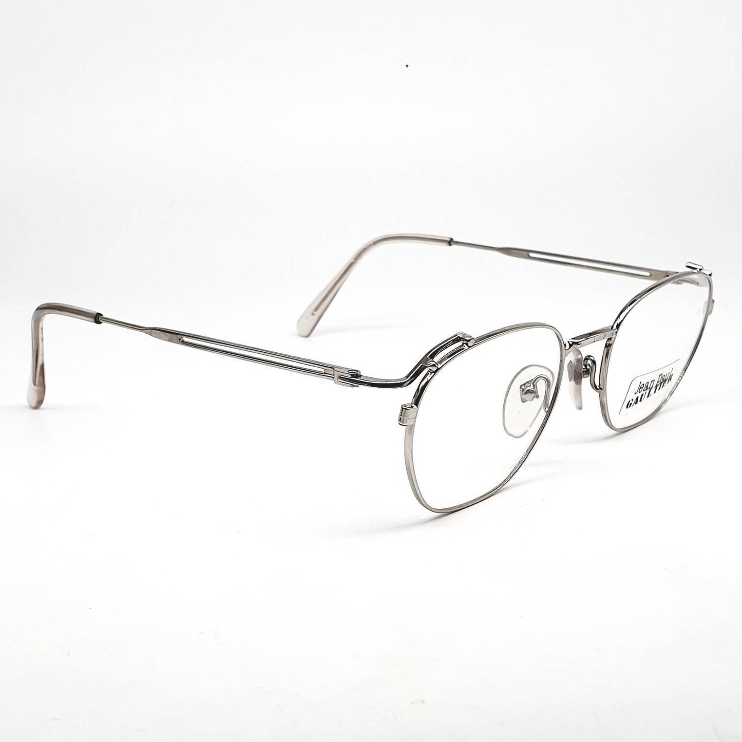 Junior Gaultier 55-3173 vintage square titanium steampunk eyeglasses frames Japan, 1980s NOS