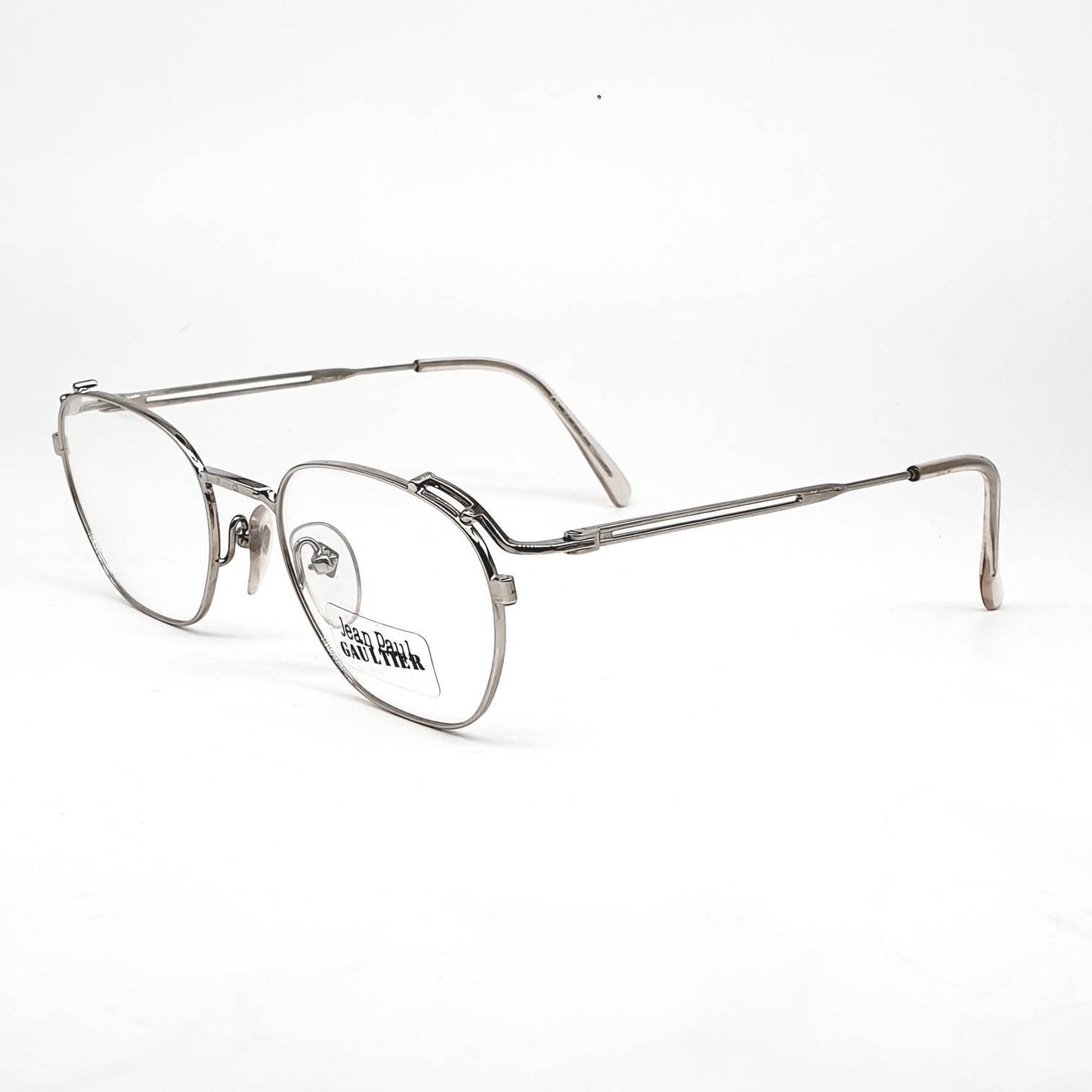 Junior Gaultier 55-3173 vintage square titanium steampunk eyeglasses frames Japan, 1980s NOS