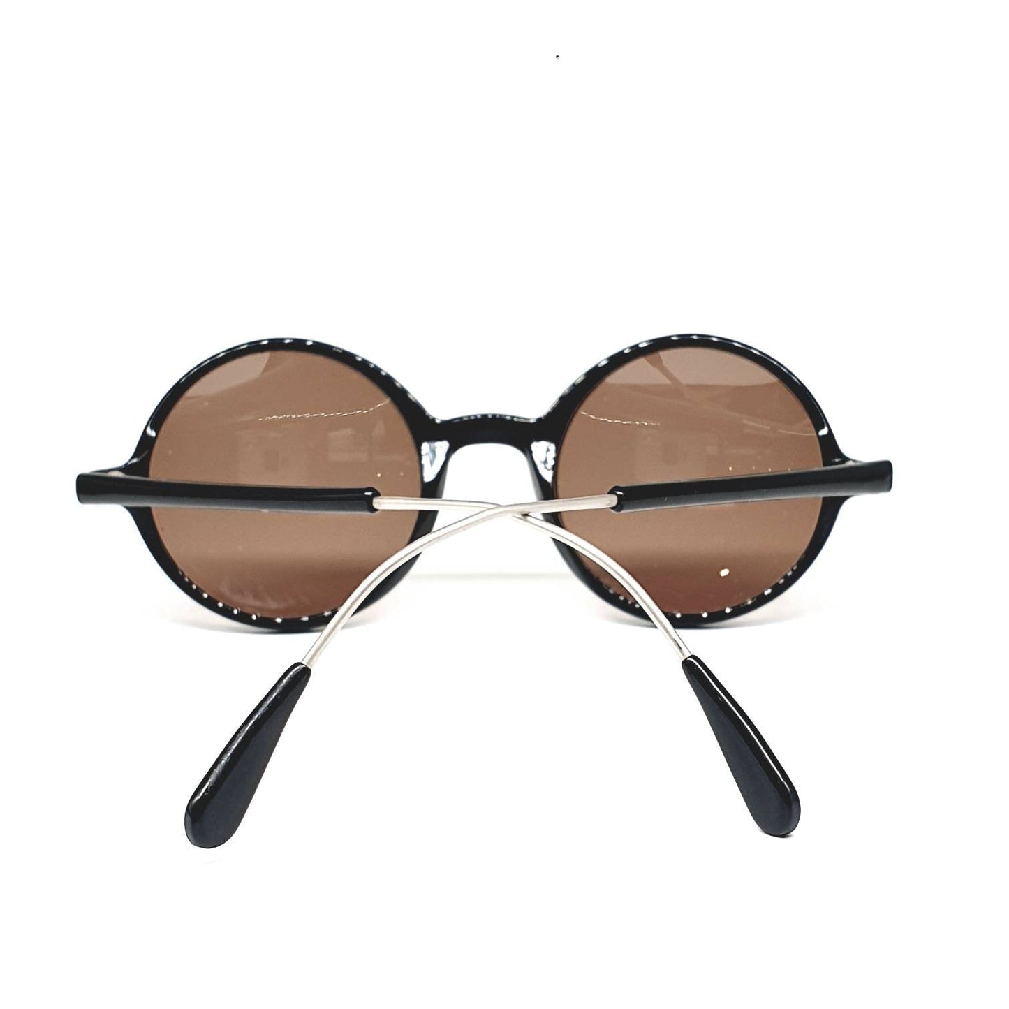 Romeo Gigli 16/S minimalist round black sunglasses 90s NOS made in italy