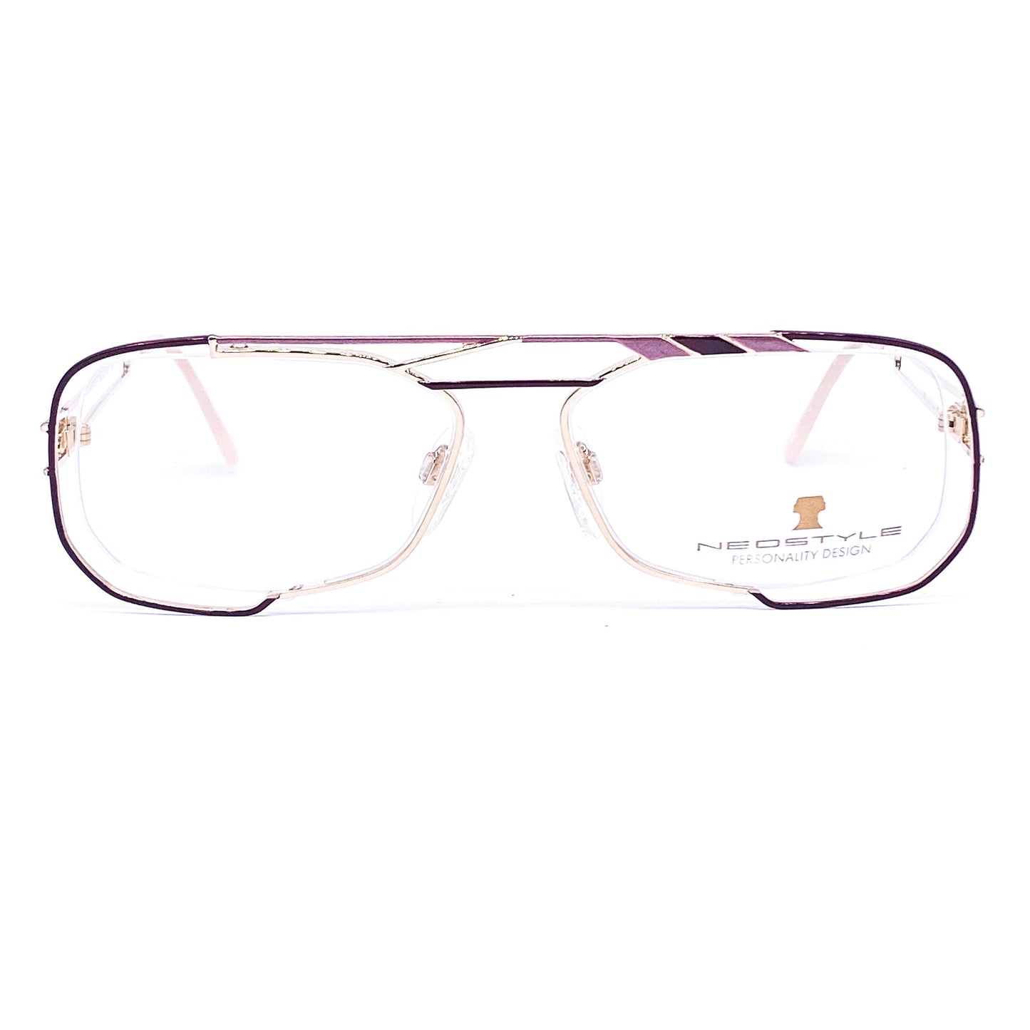 Neostyle Jet 222 877 unusual square gold aviator style eyeglasses frames, 1980s NOS
