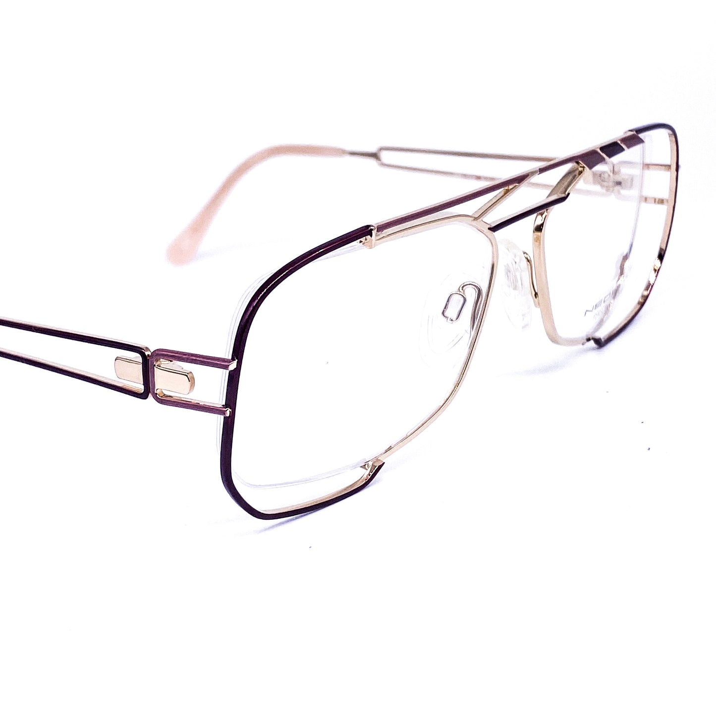 Neostyle Jet 222 877 unusual square gold aviator style eyeglasses frames, 1980s NOS