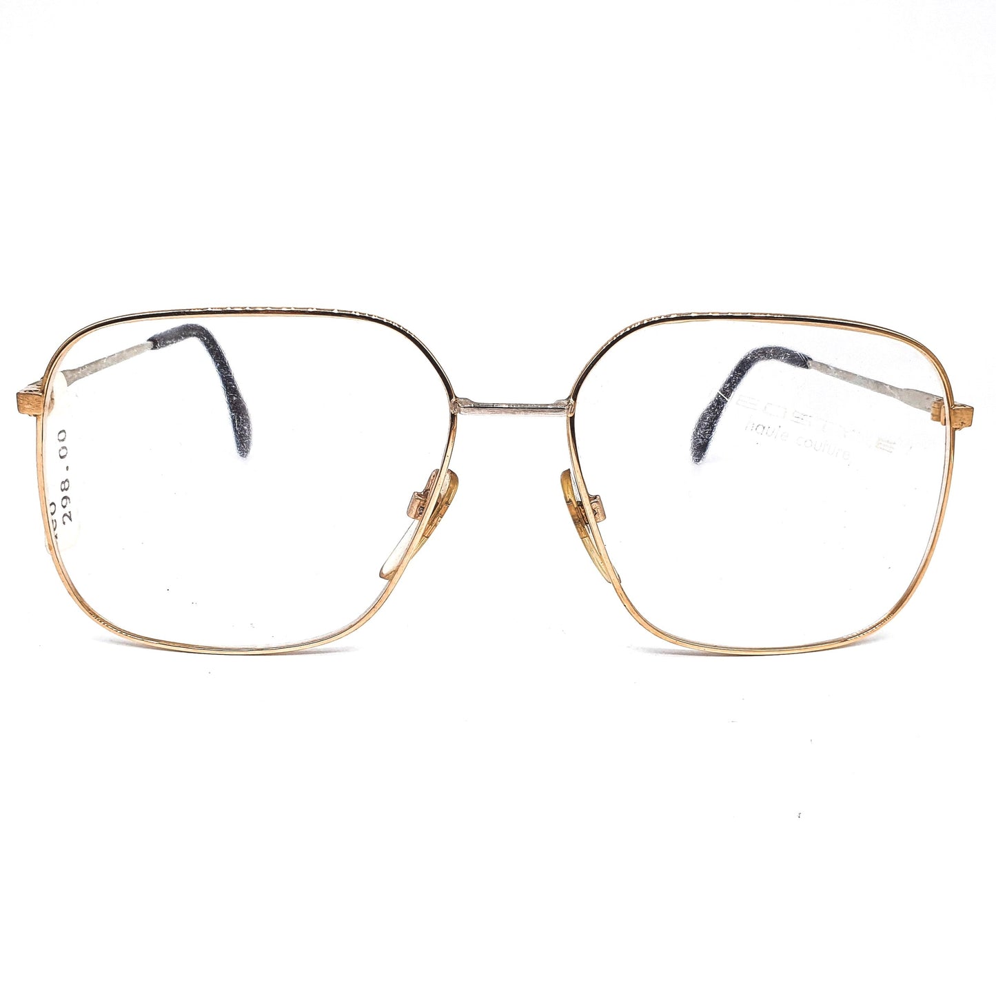 Neostyle academic 220 995 oversized square golden geeky eyeglasses frames, 1980s NOS Germany