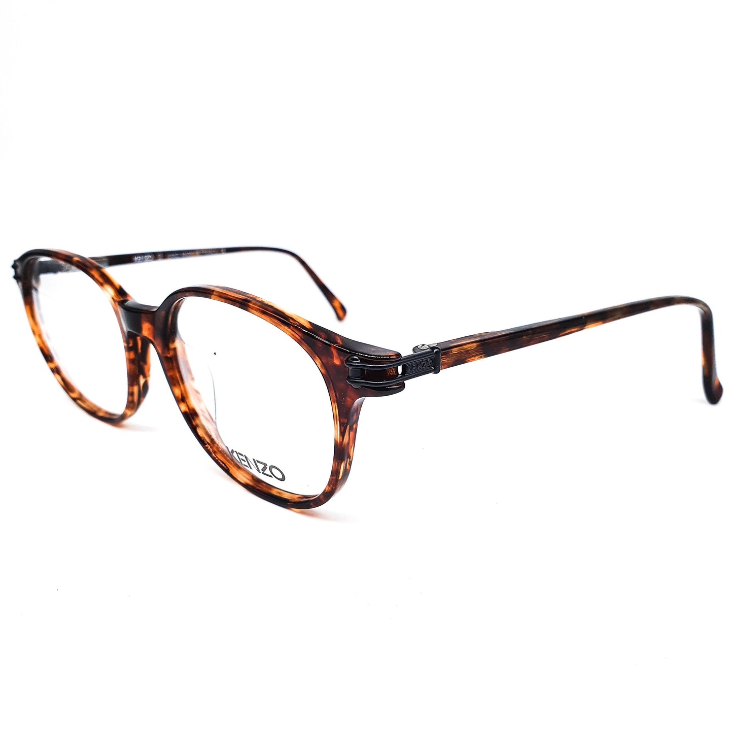 Kenzo k367 ENCKE vintage classic wayfarer style brown tortoise acetate eyeglasses frames, 80s France