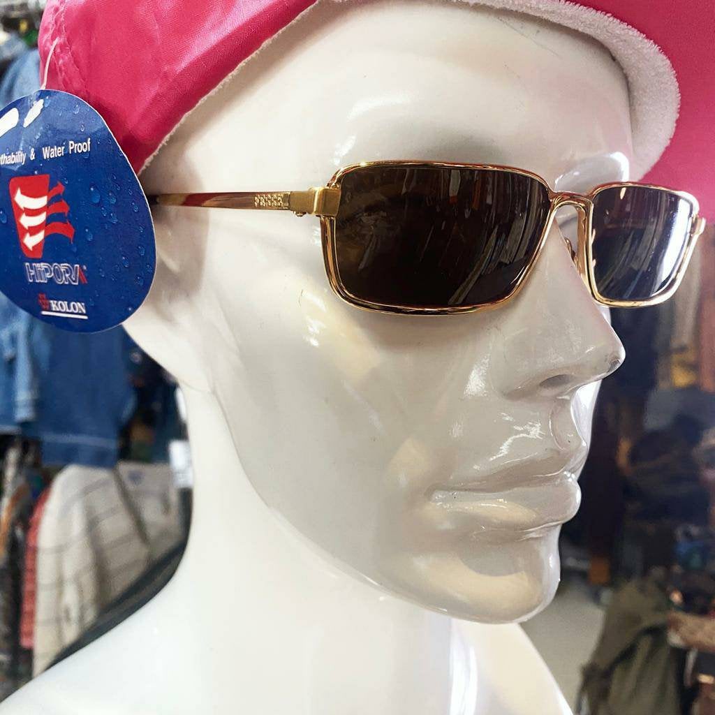 Gianfranco Ferrè GFF 166s square golden metal alutanium sunglasses made in Italy 1980s NOS