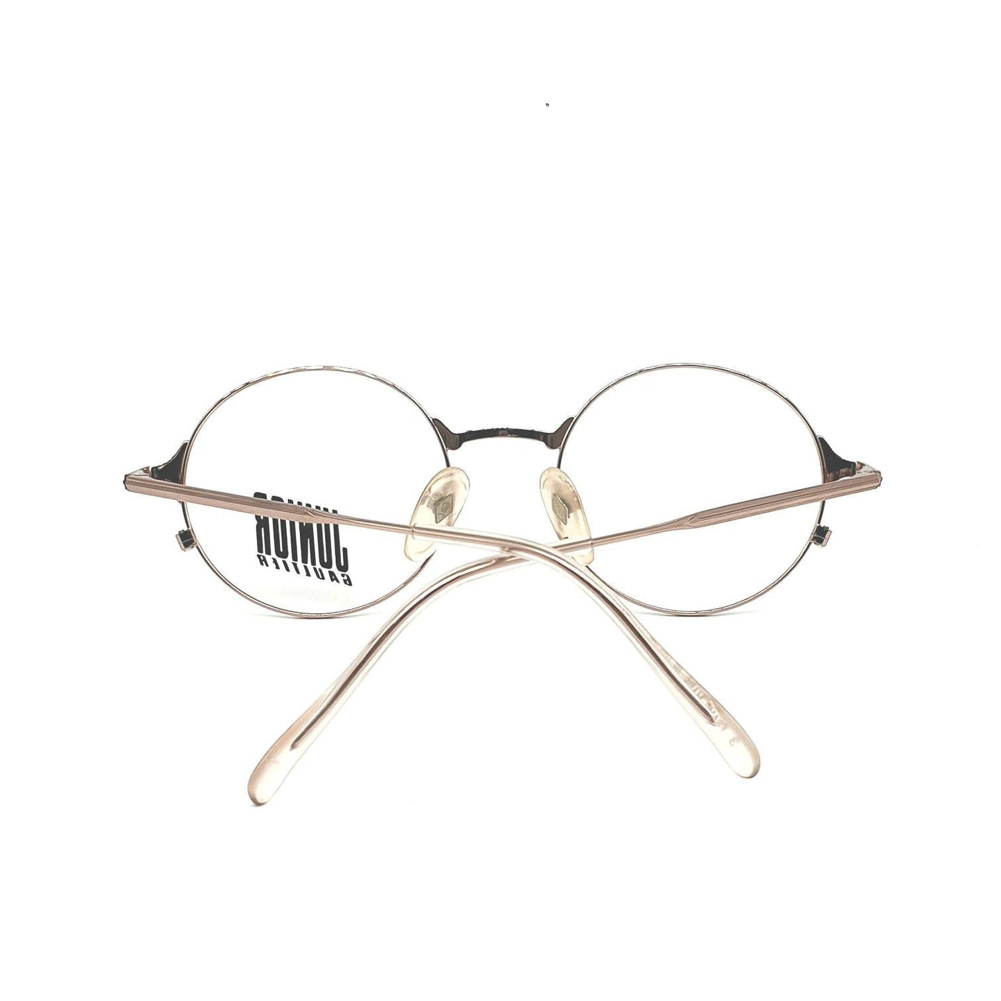 Junior Gaultier 52-2175 round rose golde metal eywglasses made 1980s NOS