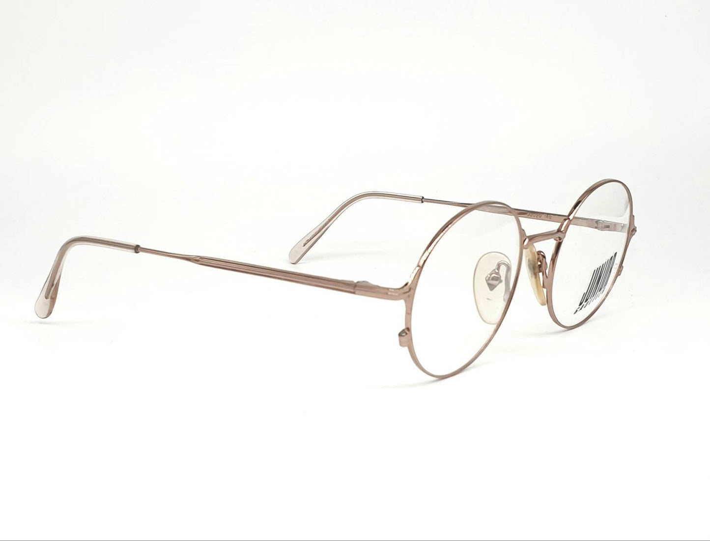 Junior Gaultier 52-2175 round rose golde metal eywglasses made 1980s NOS