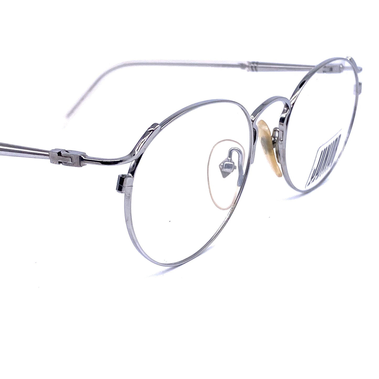 Junior Gaultier 52-2271 round silver metal steampunk eyeglasses made in Japan, 1980s NOS