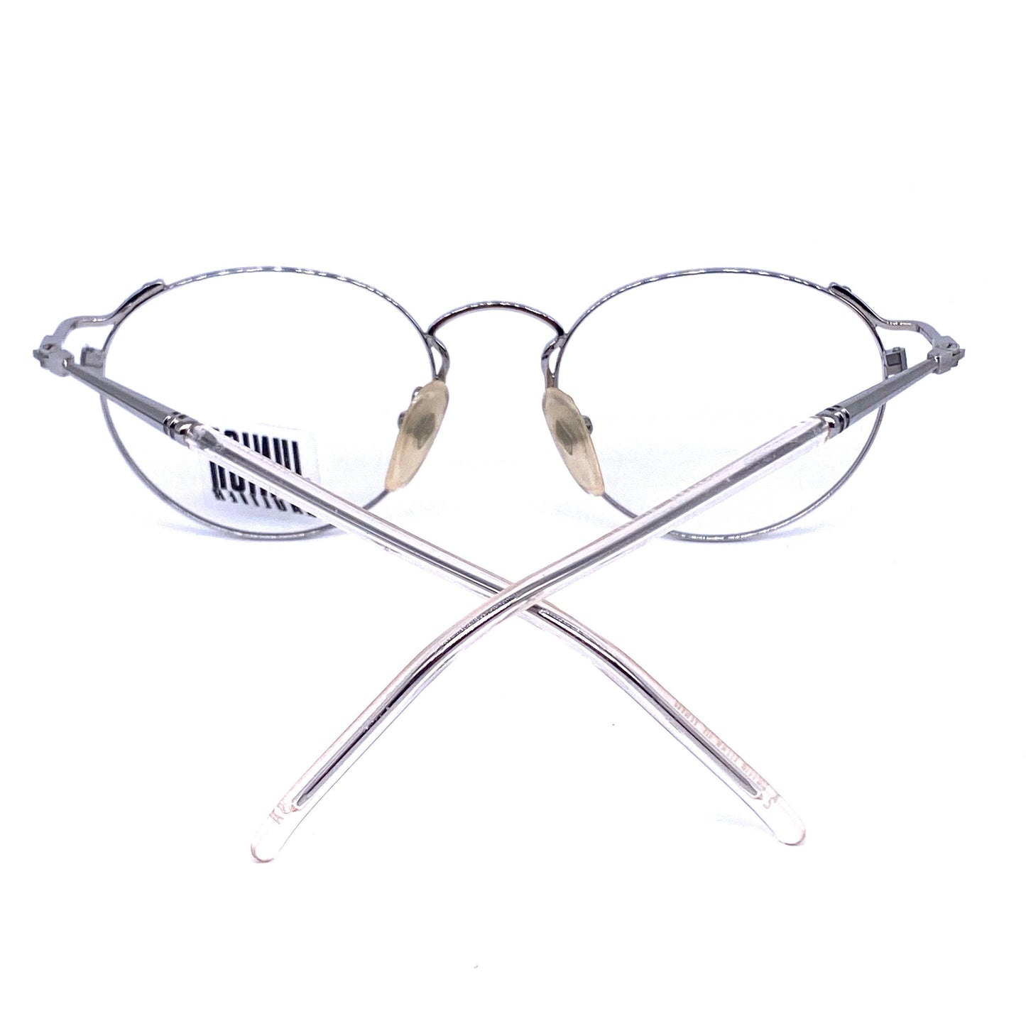 Junior Gaultier 52-2271 round silver metal steampunk eyeglasses made in Japan, 1980s NOS
