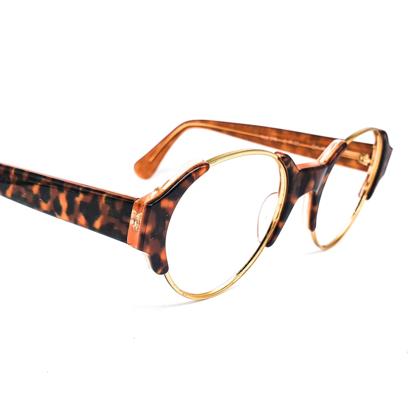 Ragtime by Cover golden slim rim cello eyeglasses in brown tortoise or clean black, 1990s NOS