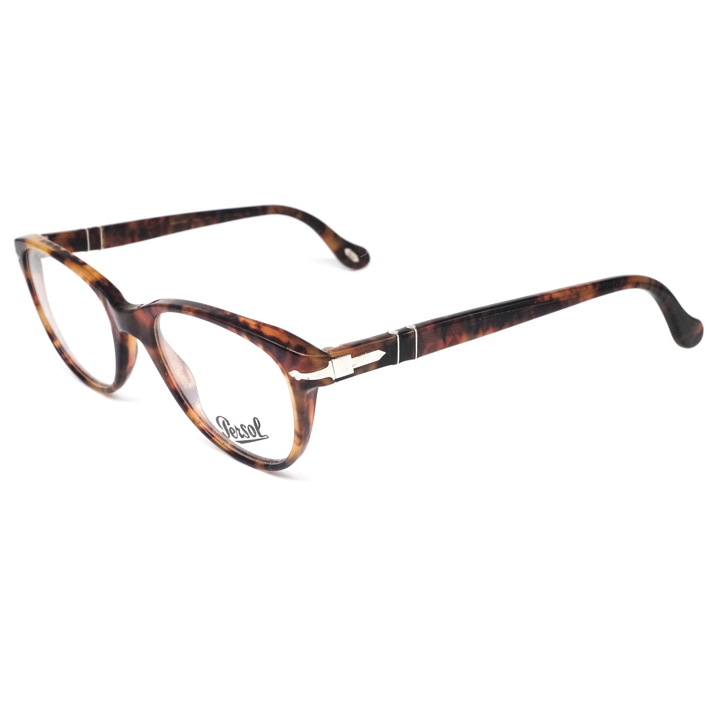 Persol Ratti teardrop shape wayfarer style cello brown tortoise eyeglasses frames NOS 80s Italy