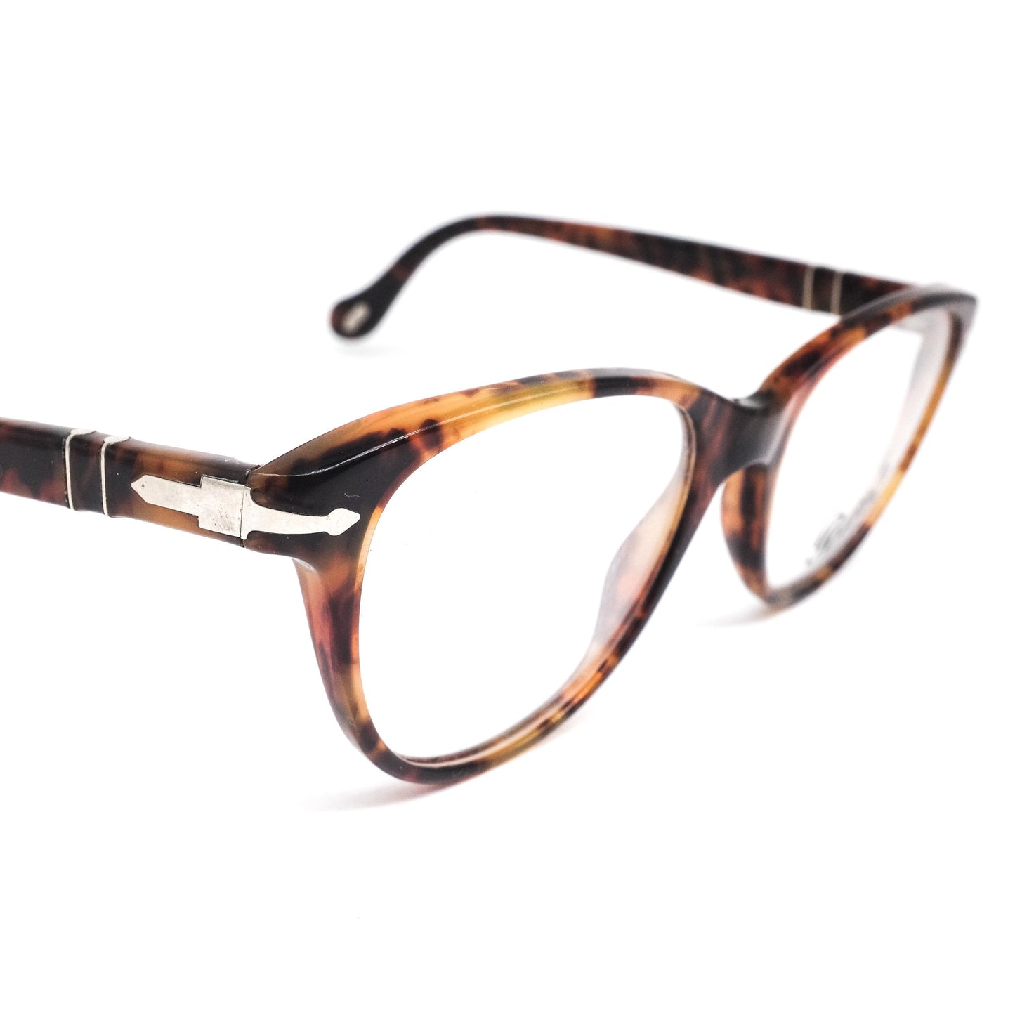 Persol Ratti teardrop shape wayfarer style cello brown tortoise eyeglasses frames NOS 80s Italy