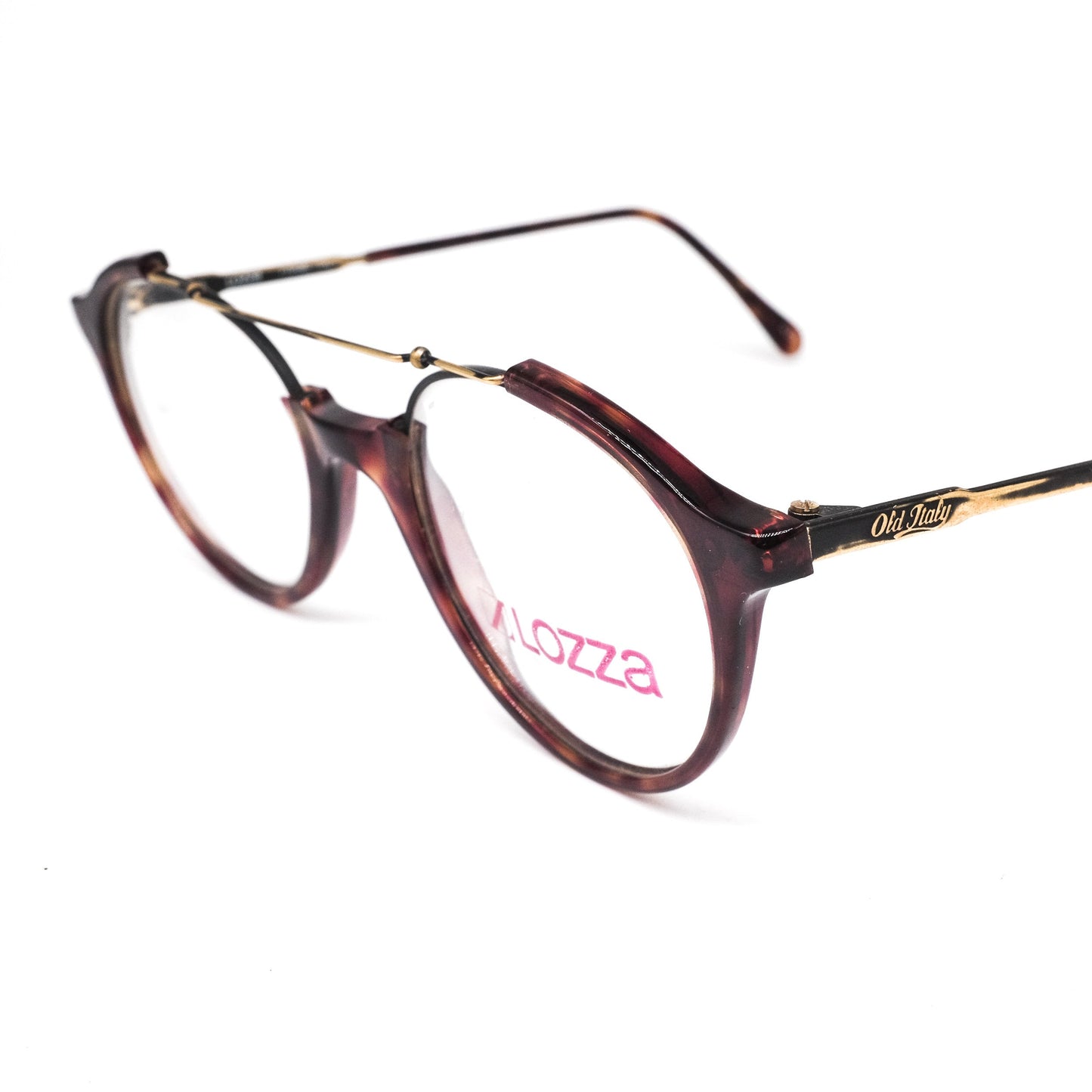 Lozza raymond round cello aviator eyeglasses frames available in two colour ways, made in Italy 1990s NOS