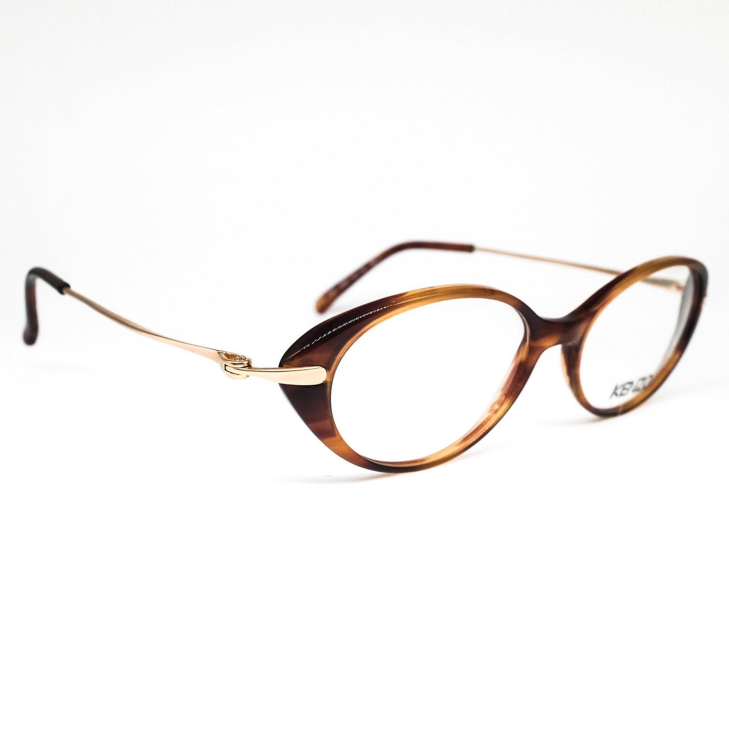 Kenzo k596 DINAH vintage oval brown tortoise cello eyeglasses frames, 80s France
