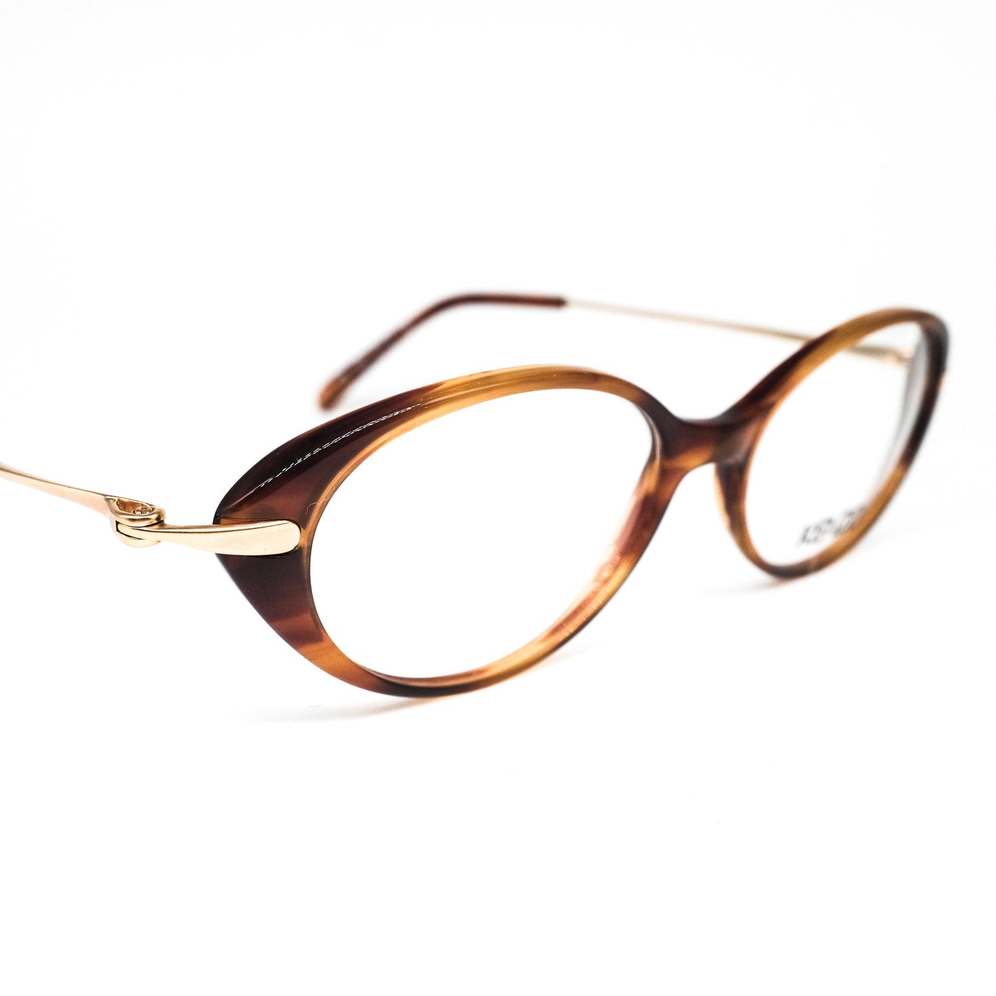 Kenzo k596 DINAH vintage oval brown tortoise cello eyeglasses frames, 80s France
