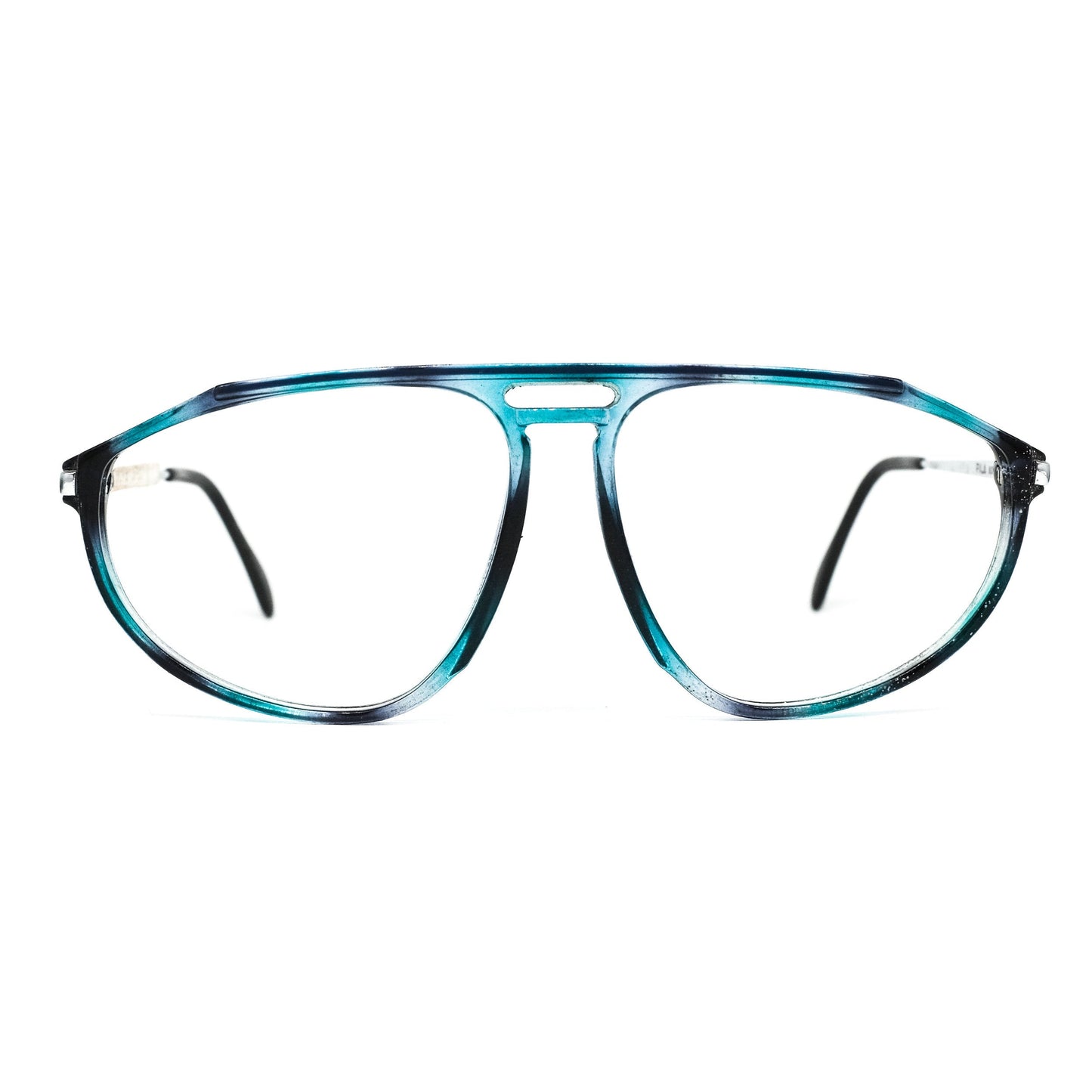 Fila 6619 special blue tortoise cello aviator eyeglasses frames with silver cable temples 1980's NOS Italy