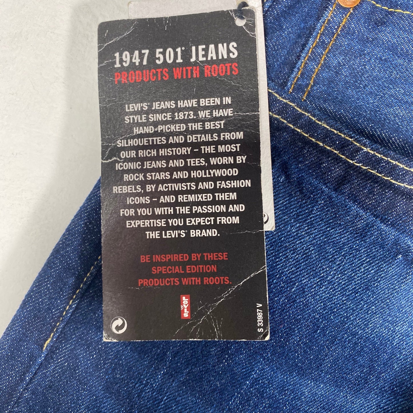 Levi’s 501 1947 LTD edition sz 31/34 indigo deep blue jeans / denim trousers, NOs with tags