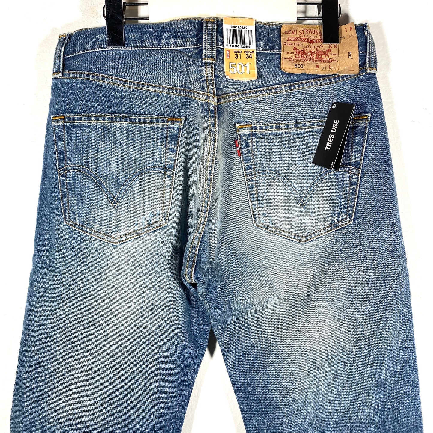 Levi’s 501 new old stock 90s stone wash used look, sizes available 31/34, 32/34