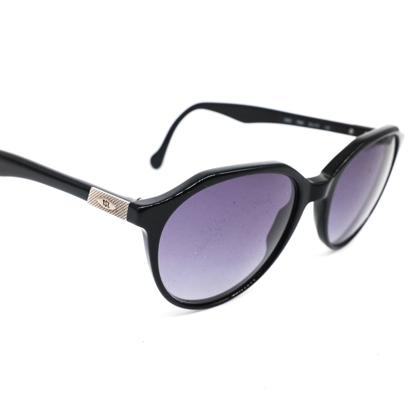 YSL Saint Laurent y505 classic pantos style sunglasses in glossy black acetate, 1970s NOS France.