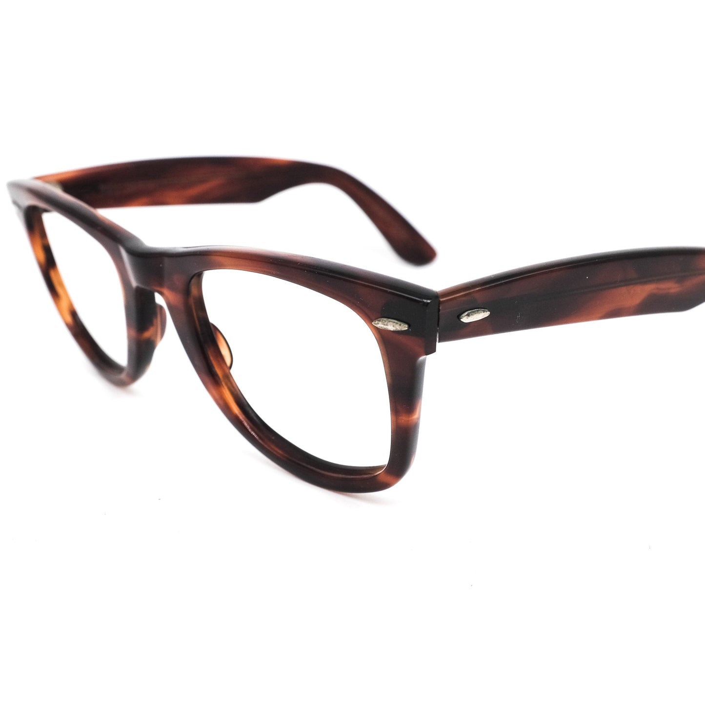 RayBan B&L classic brown tortoise wayfarer eyeglasses frames made in USA, 1980s NOS.