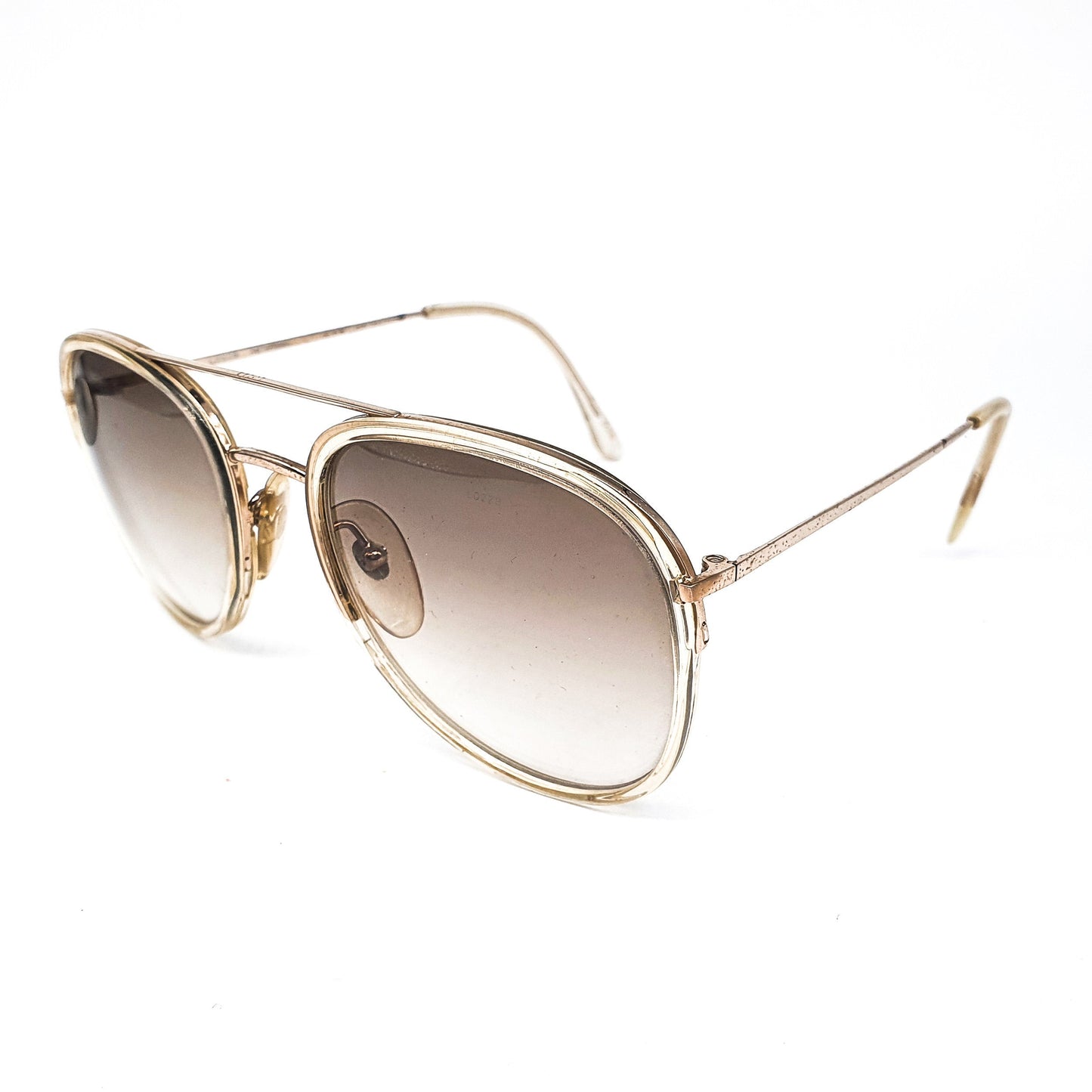 Lozza vintage white/silver classic cello aviator sunglasses with thicker rim design, made in Italy 1990s NOS
