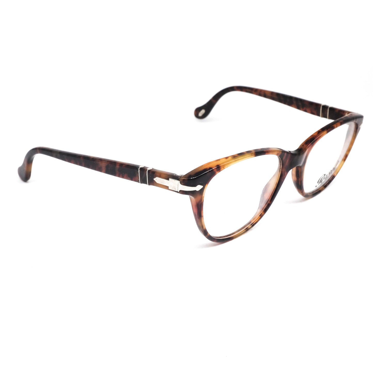 Persol Ratti teardrop shape wayfarer style cello brown tortoise eyeglasses frames NOS 80s Italy