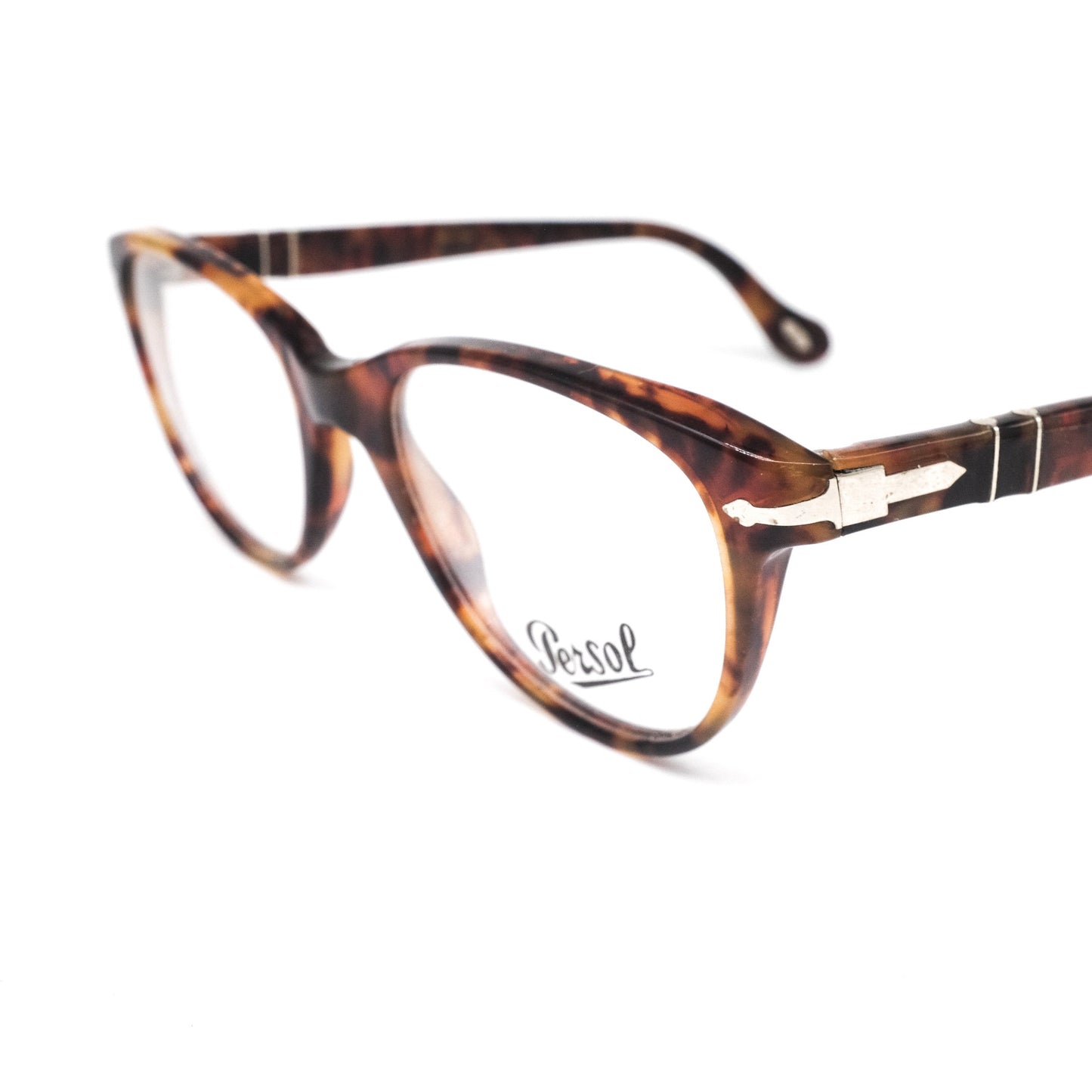 Persol Ratti teardrop shape wayfarer style cello brown tortoise eyeglasses frames NOS 80s Italy