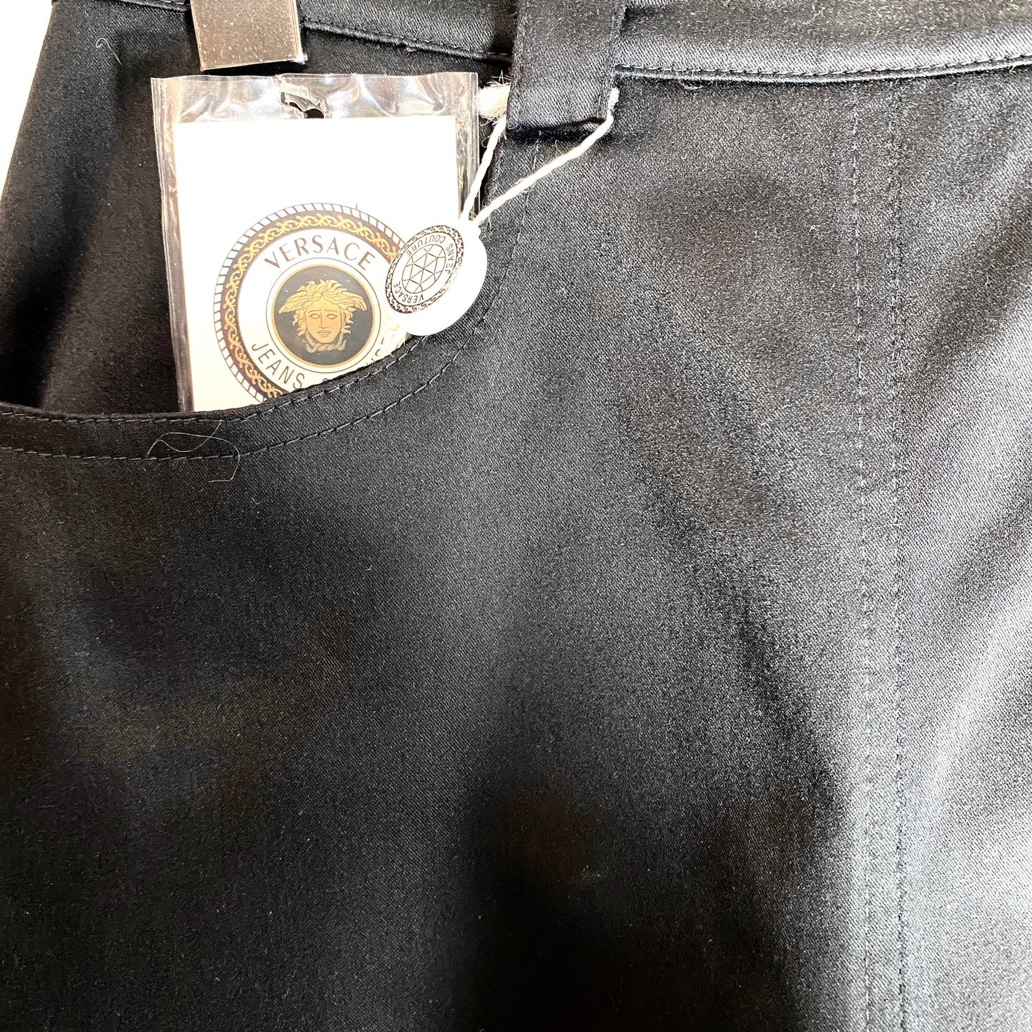 Versace Jeans Couture 90s NWT black cotton/ elasthane skirt, in mint condition sz 26/40