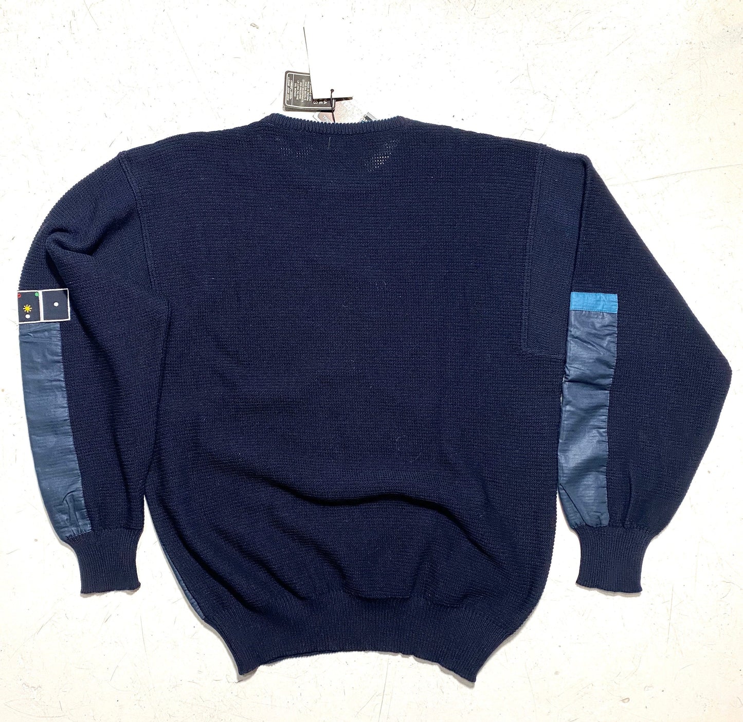 Ted Lapidus vintage 80s navy pure new wool sailor jumper, 80s new with tags sz 50