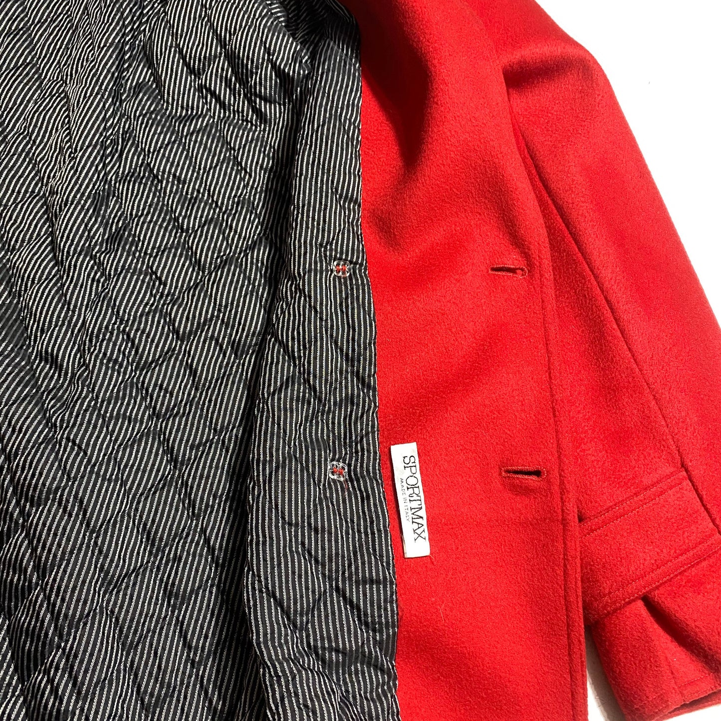 Sportmax 90s Valentino red pure new wool caban restyle coat, mint condition