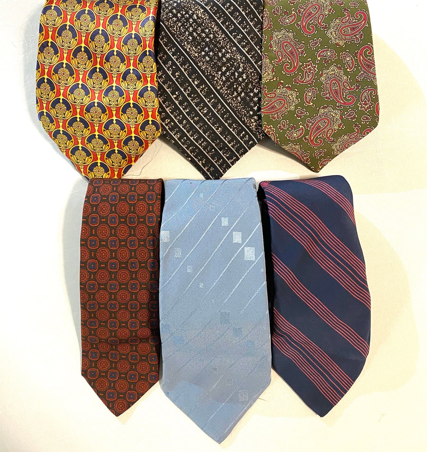 Lanvin Paris vintage pure silk ties made in Italy, 70s /90s mint condition