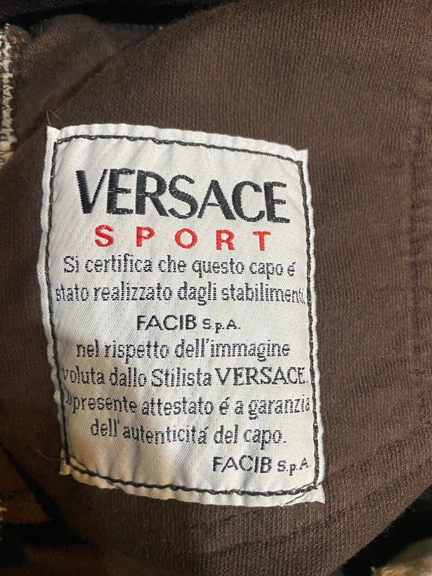 Versace sport brown velvet ladies trousers sz 25, great condition 90s Italy