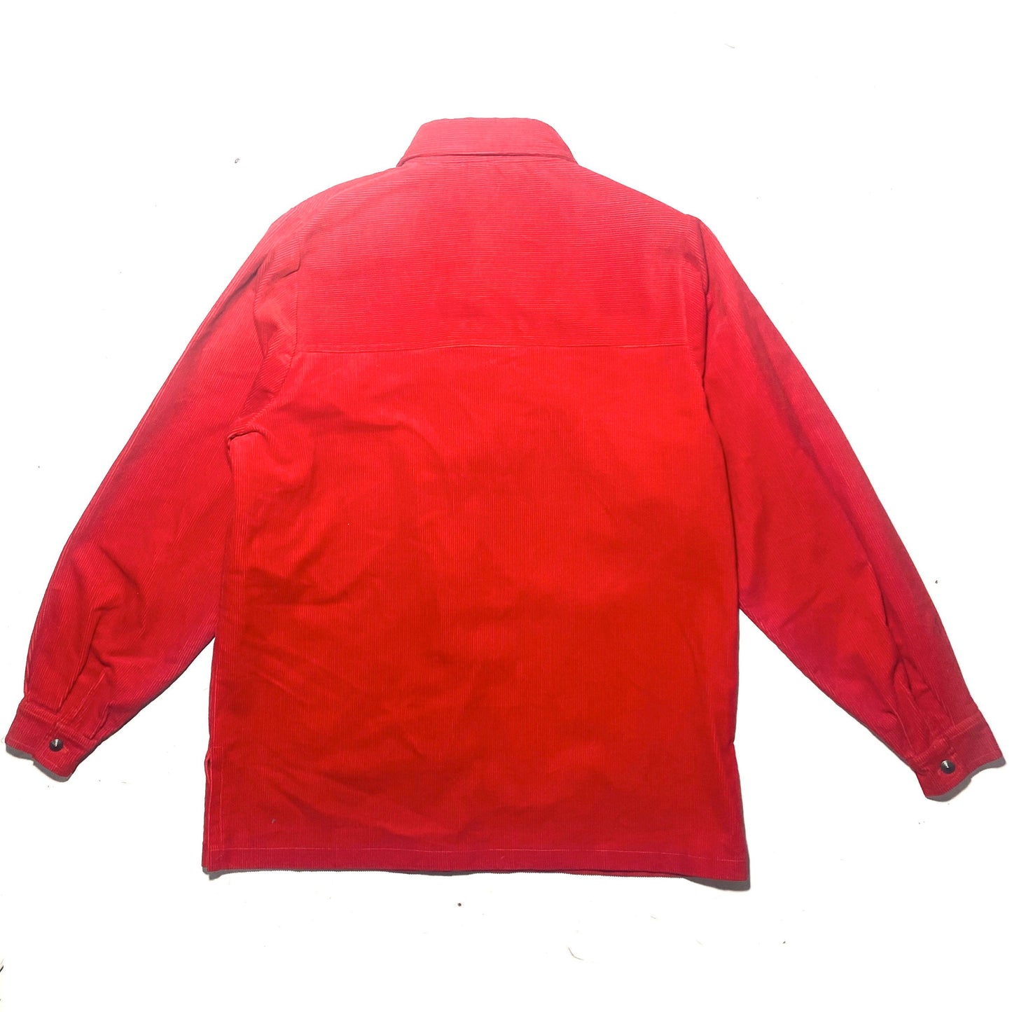 Cute Primary Red corduroy winter ladies shirt with cool punk studs alike buttons, mint