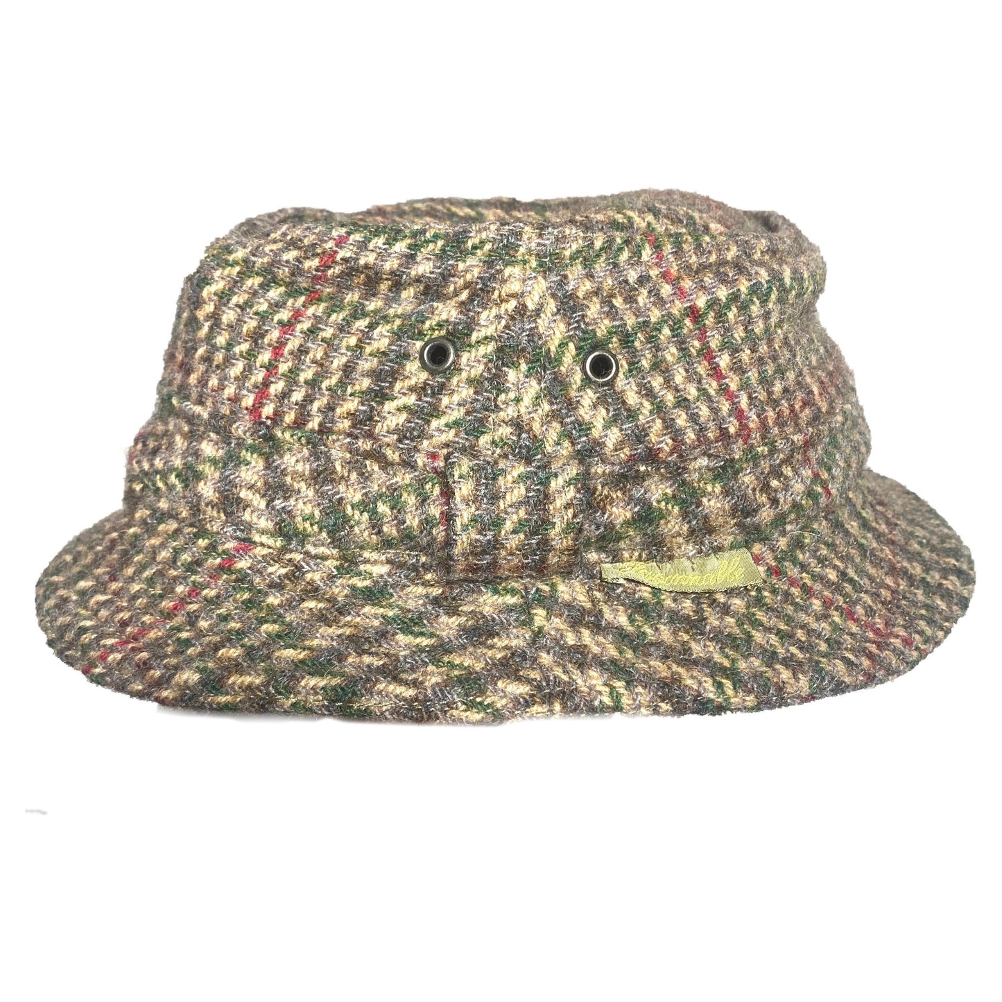 Façonnable tartan wool bucket hats, sporty chic style, new and unworn 80s deadstock.