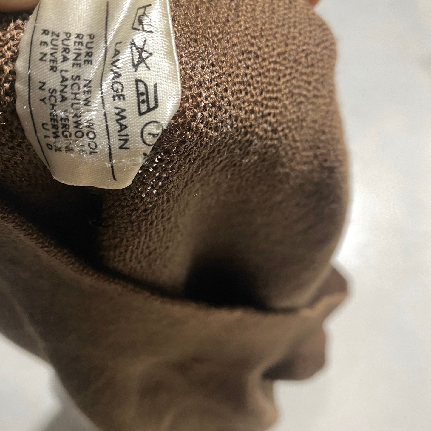 Lacoste V neck brown wool pullover, 1980s made in France mint condition