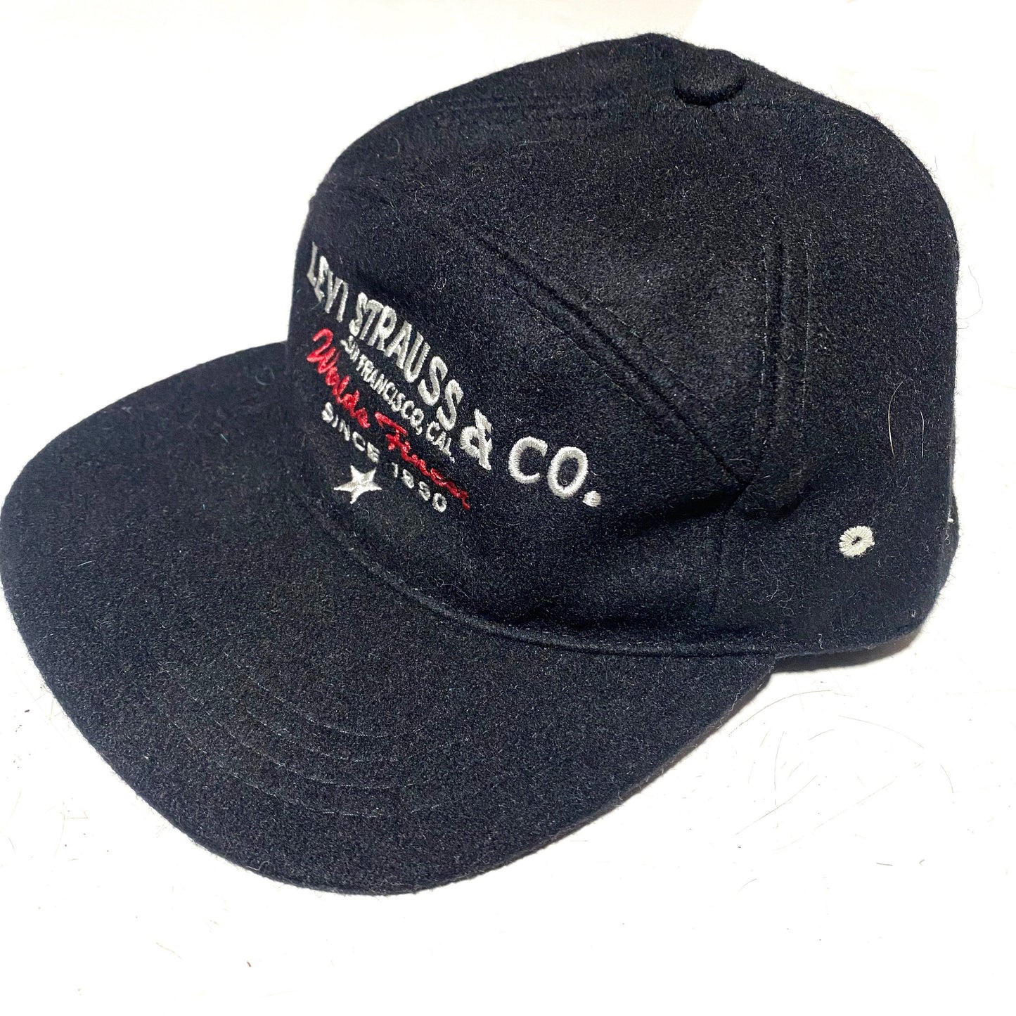 Levi’s woolen SnapBack baseball hats, new and unworn from deadstock, 90s mint