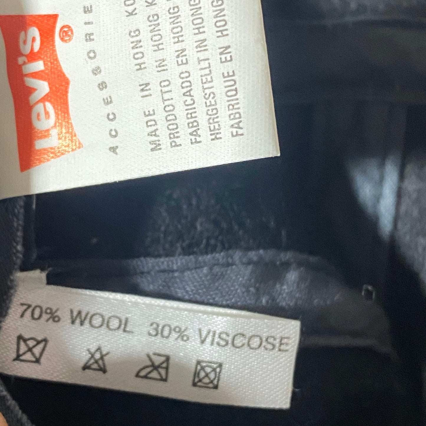 Levi’s woolen SnapBack baseball hats, new and unworn from deadstock, 90s mint
