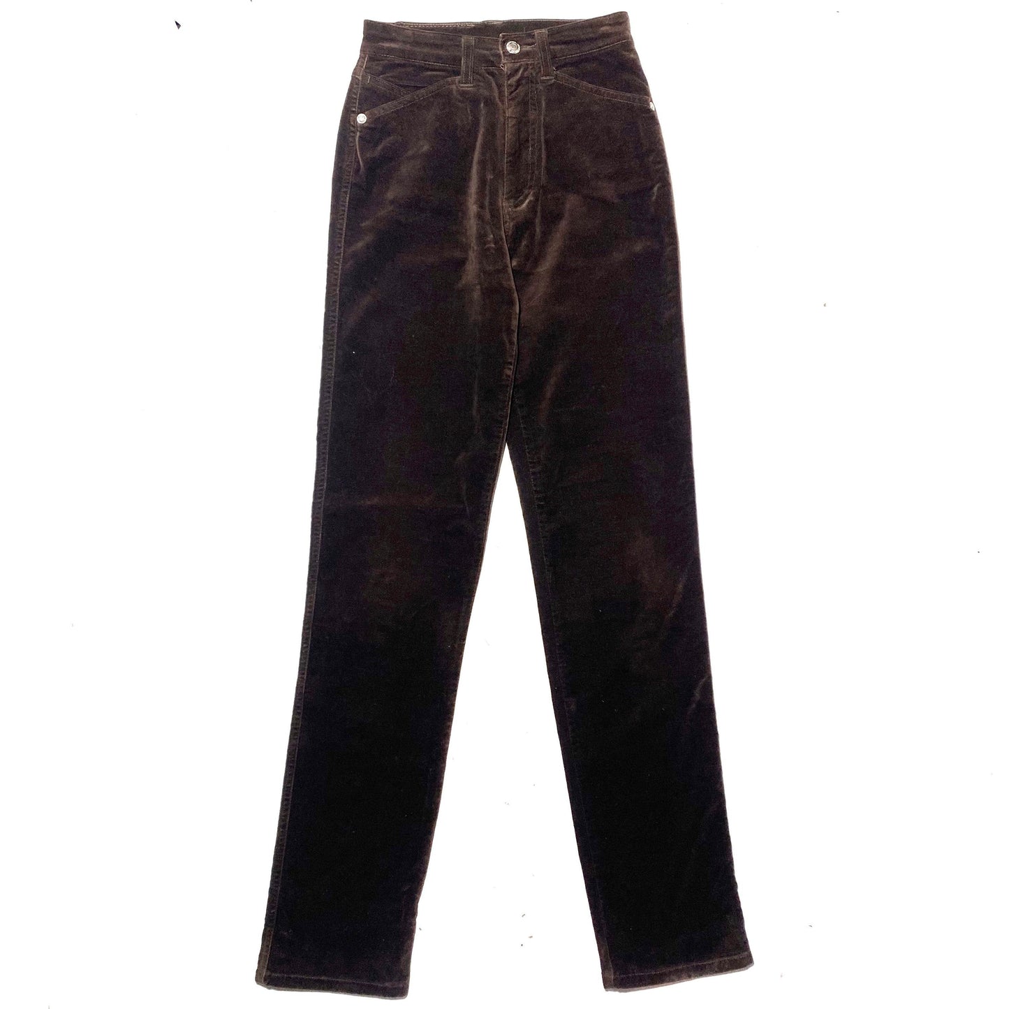 Versace sport brown velvet ladies trousers sz 25, great condition 90s Italy