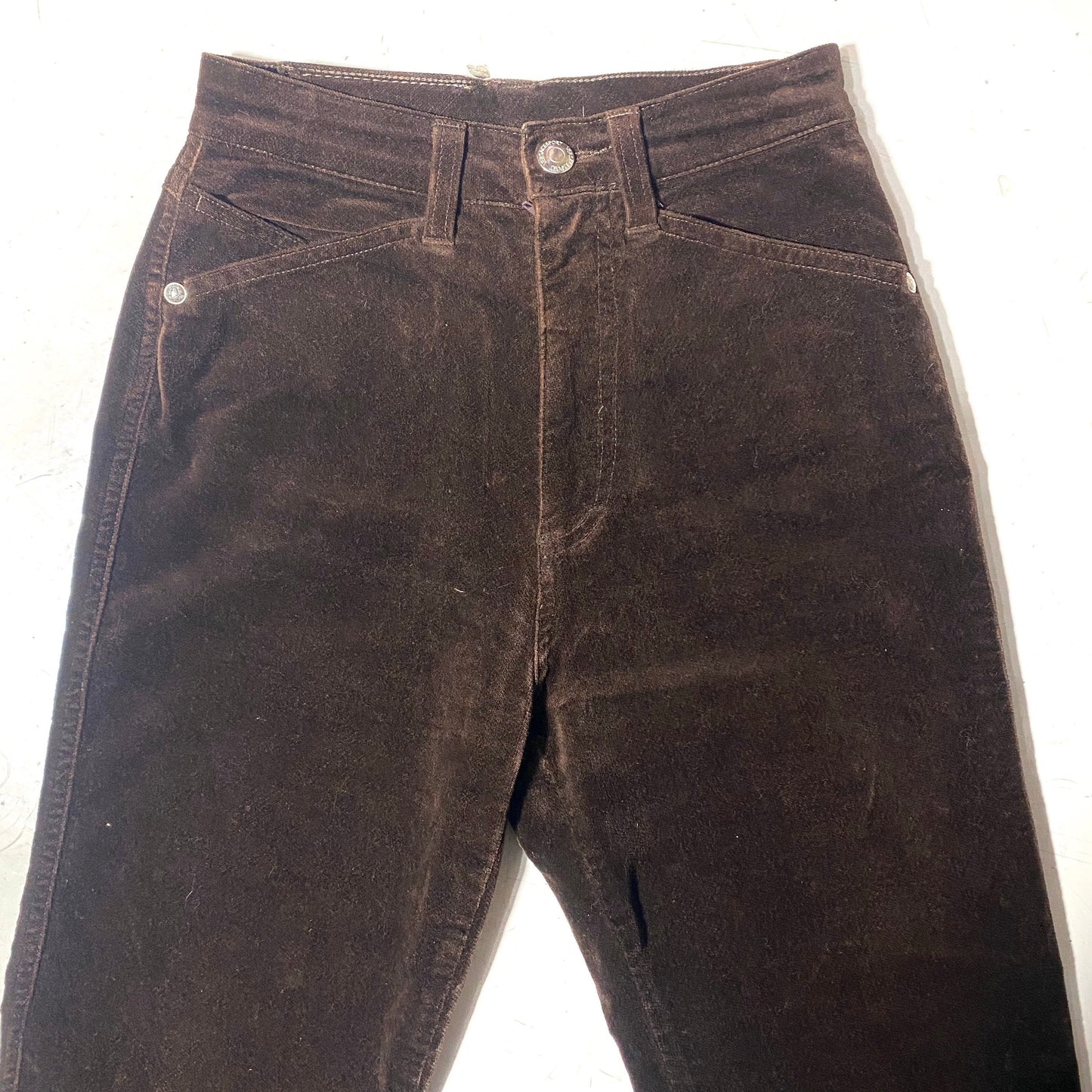 Versace sport brown velvet ladies trousers sz 25, great condition 90s Italy