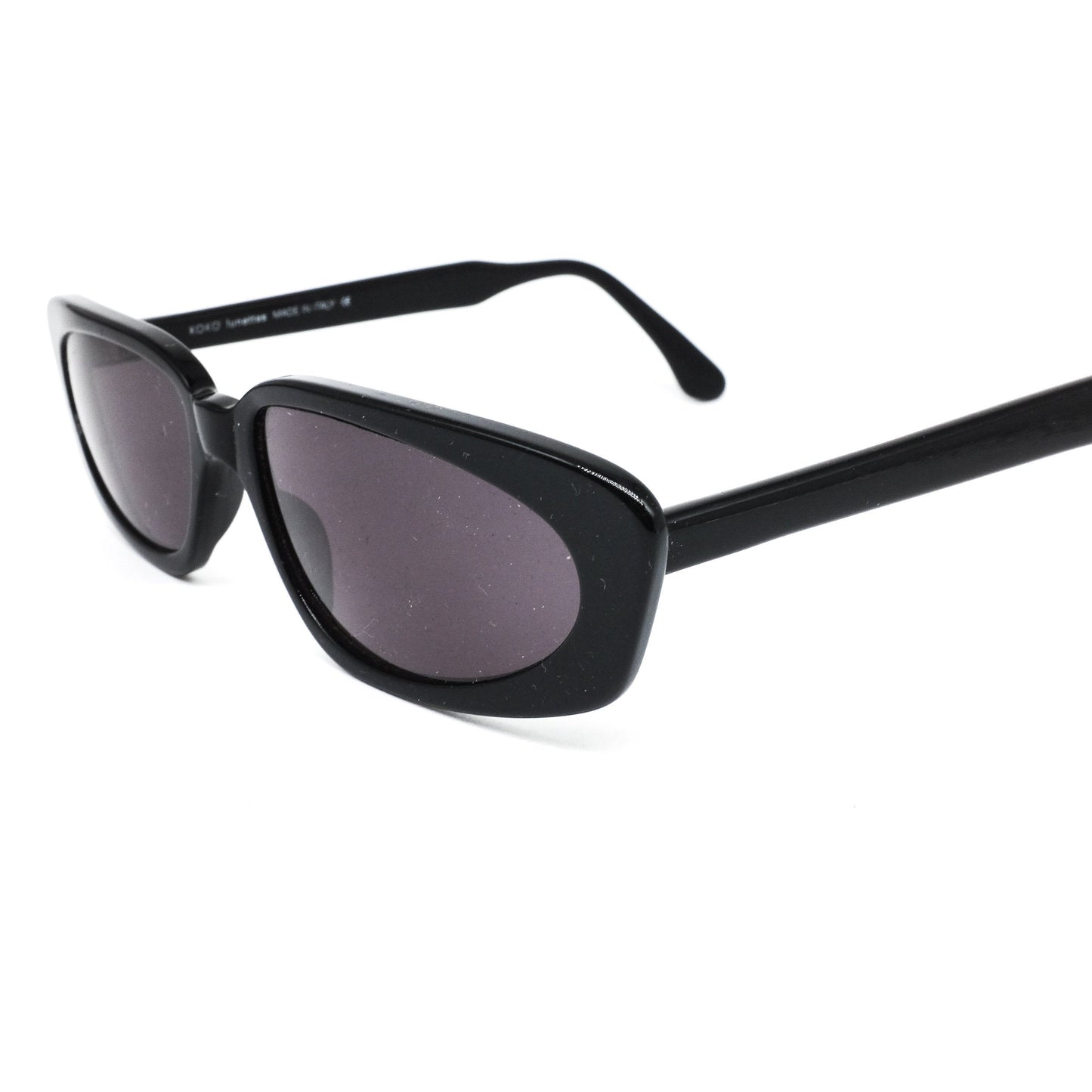 KOKO lunettes black acetate oval/square sunglasses. Made in Italy 80s