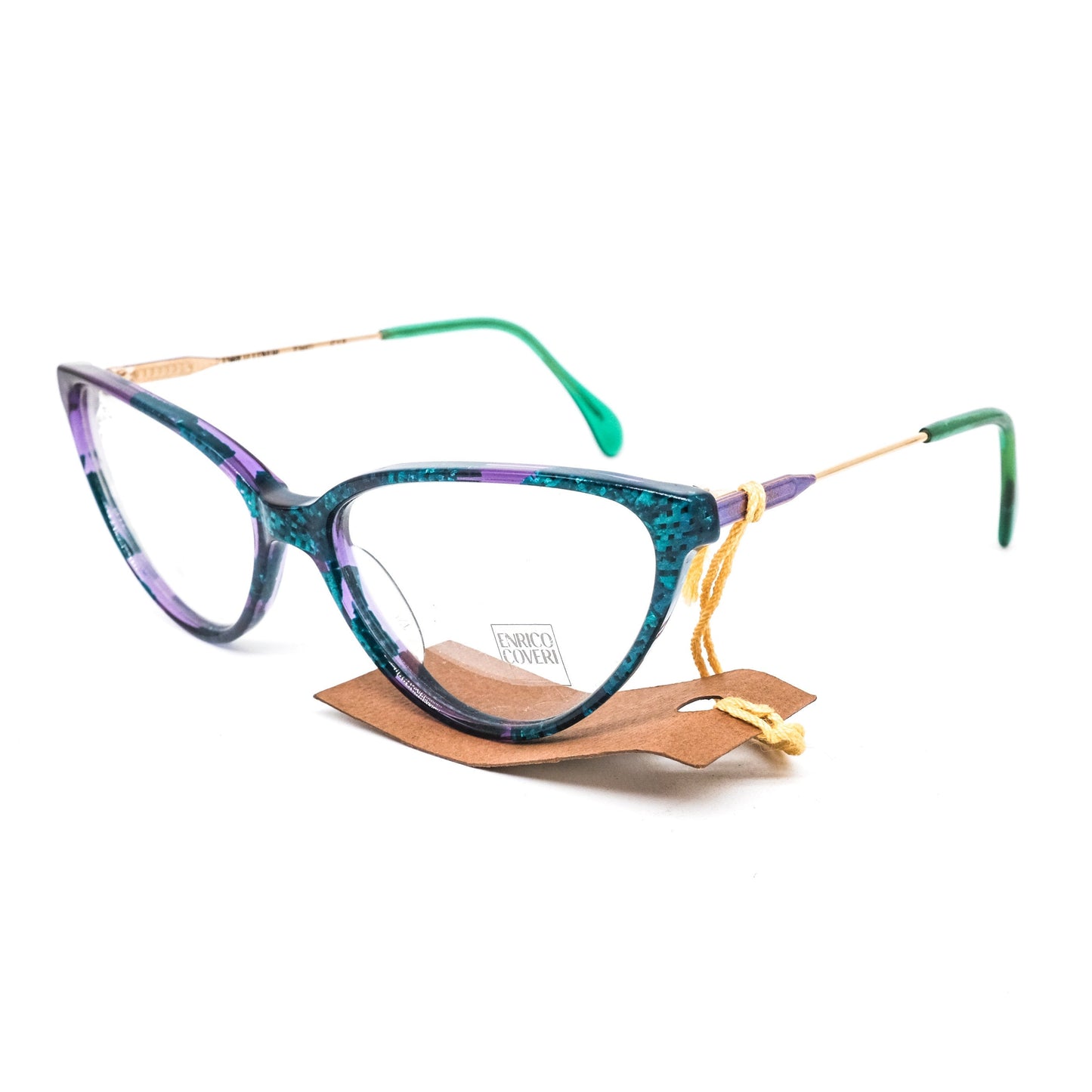 Enrico Coveri 125 multicolour cello cateye eyeglasses frames, 1990s NOS Italy
