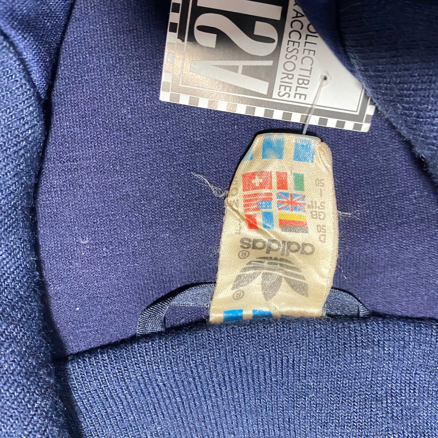 Adidas VtG 80s blue tones tracktop jacket, cotton with hydro repellent nylon shell, mint condition