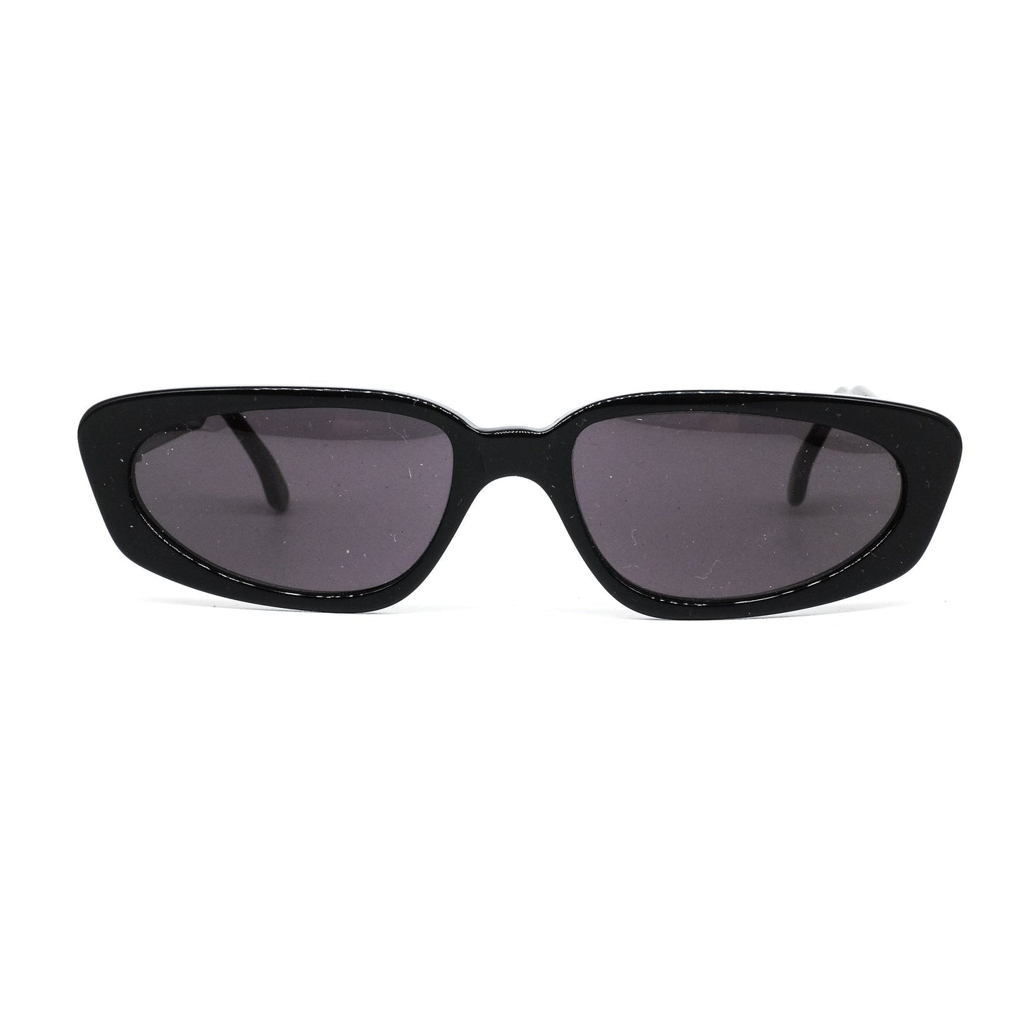 KOKO lunettes black acetate oval/square sunglasses. Made in Italy 80s