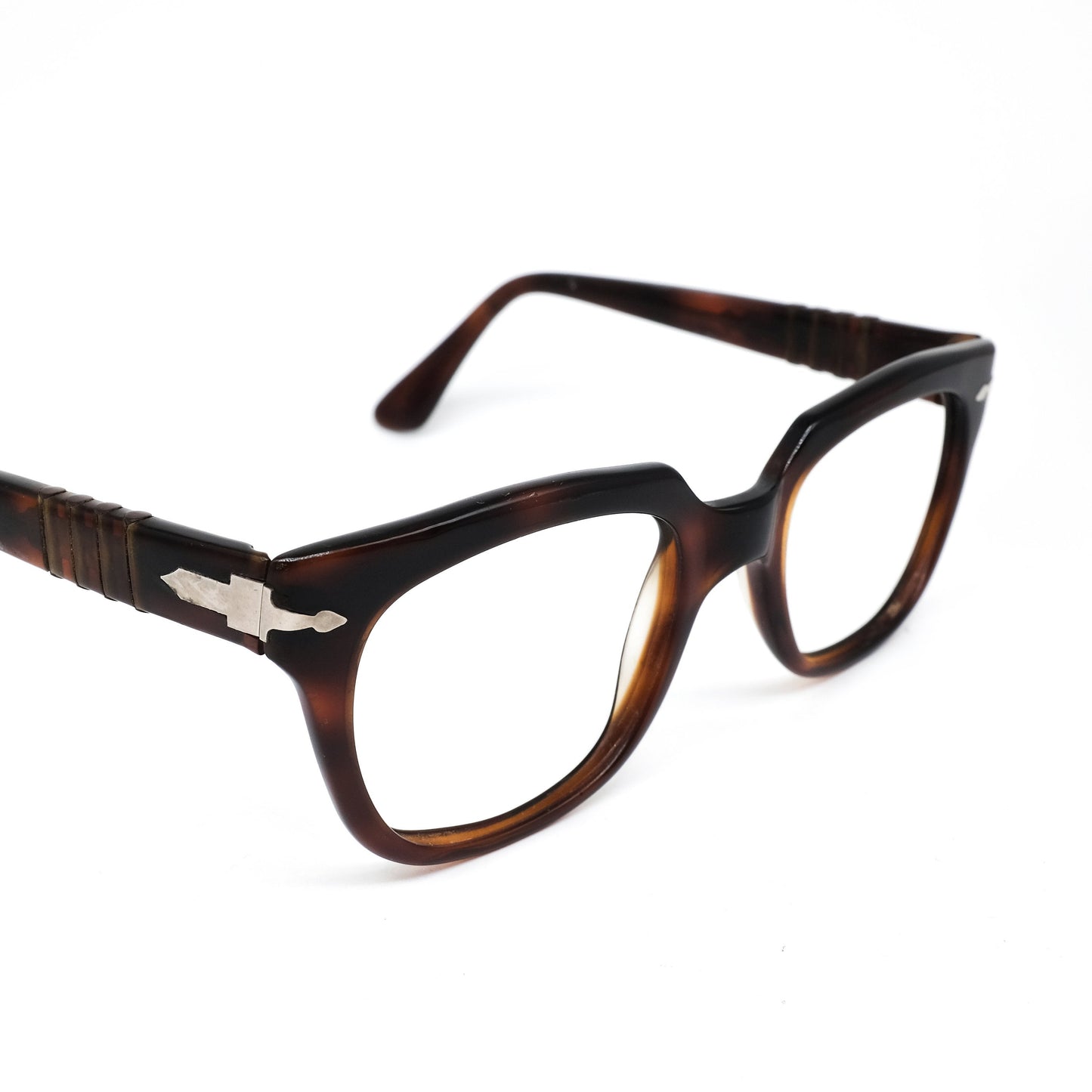 Persol Ratti 6192 classy tortoise square geek eyeglasses frames with classic temples design, NOS 80s Italy