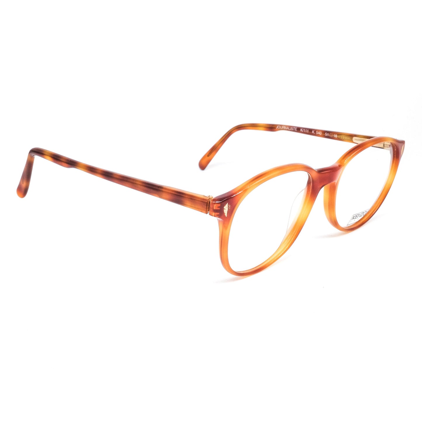 Kenzo k111 vintage classic wayfarer style honey tortoise acetate eyeglasses frames, 80s France