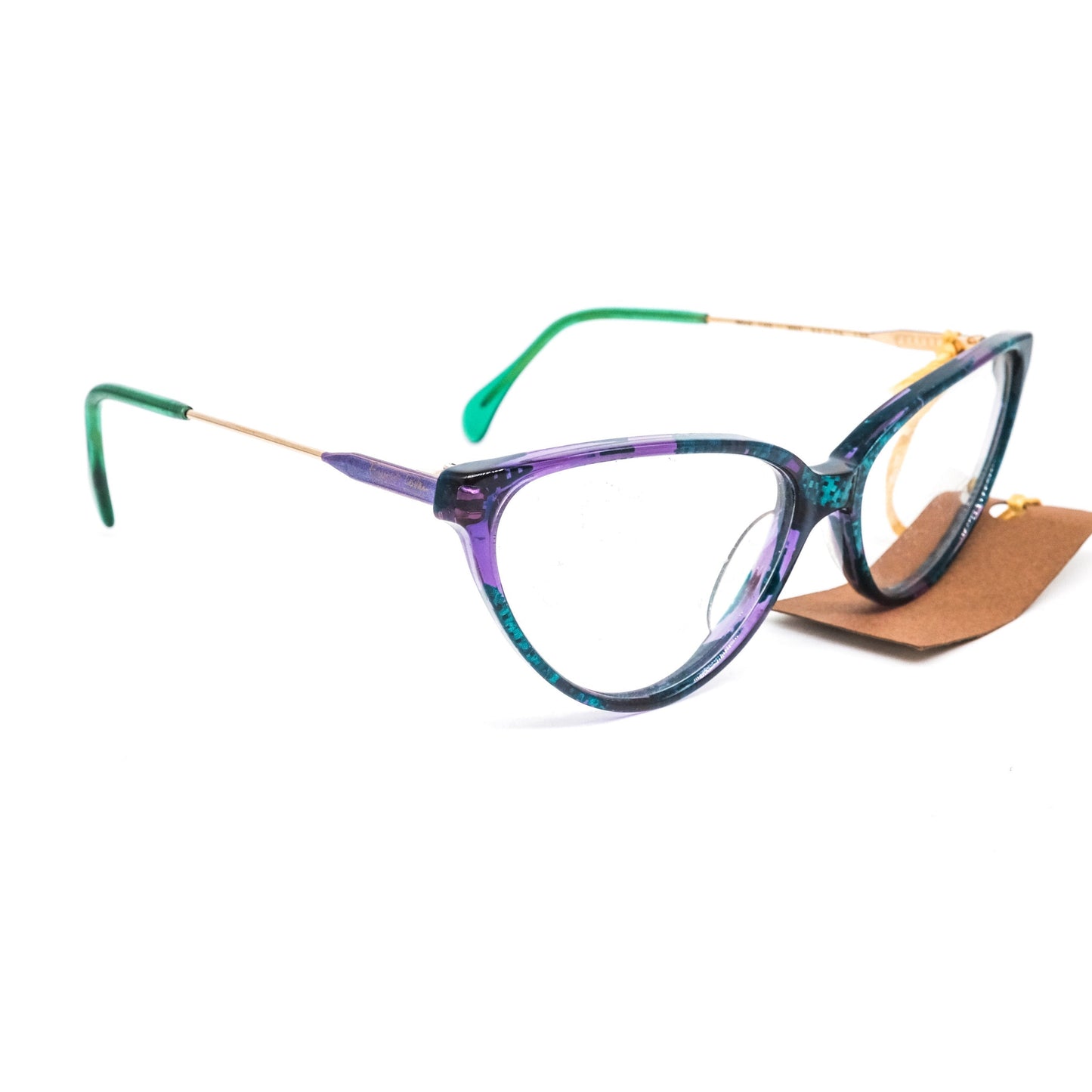 Enrico Coveri 125 multicolour cello cateye eyeglasses frames, 1990s NOS Italy