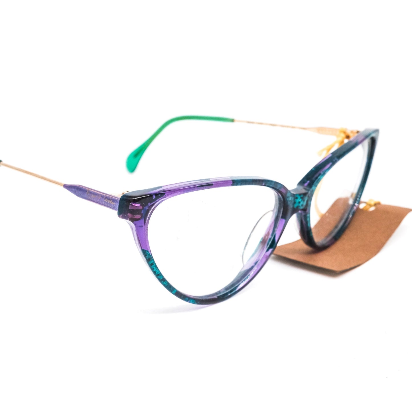 Enrico Coveri 125 multicolour cello cateye eyeglasses frames, 1990s NOS Italy