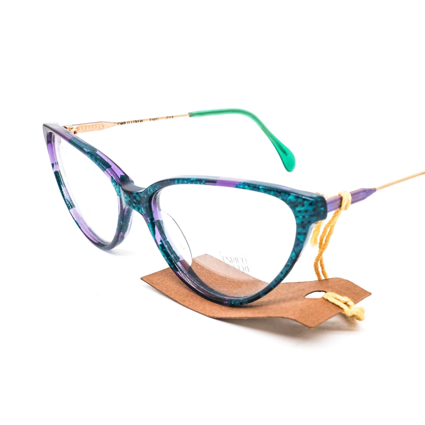 Enrico Coveri 125 multicolour cello cateye eyeglasses frames, 1990s NOS Italy